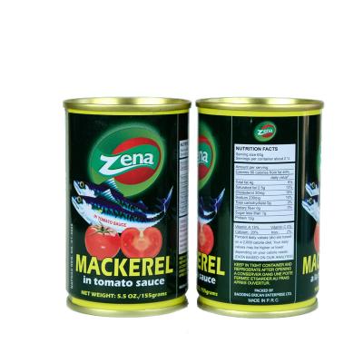 China China Factory Price Best Canned Mackerel In Tomato Sauce 155G 50Tins Easy Open for sale