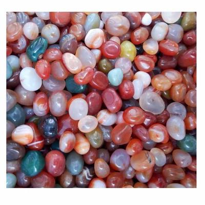 China High Polish Mixed Agate Color Tumbled Stone Pebble Stone Landscaping for sale