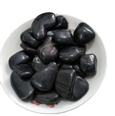 China Coastal Cheap Natural Pebble Stone Black Polished Pebbles For Sale Black Pebble Stone for sale