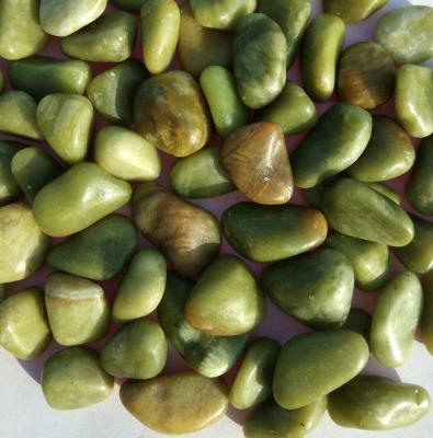 China Breathable Natural Stone Pebble River Stone Green Pebbles for sale