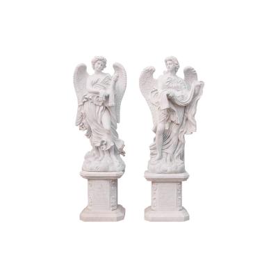 China Low Price EUROPEAN Marble Angel Statue With Wings Red Angel Marble Statue India Angel Statue With Copings for sale