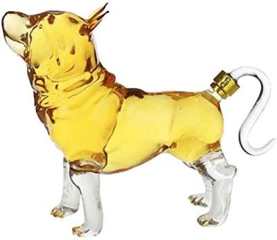 China Wholesale High Temperature Resistance Borosilicate Custom Handmade Glass Chinese Zodiac Dog High Shaped Art Glass Animal Wine Decanter for sale