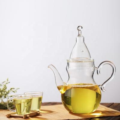 China Borosilicate Glass Traditional Heat Resistant Teapot With Tea Infuser Teapot for sale