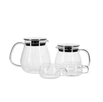 China 350ml high quality wholesale eco-friendly 750ml kettle thermal cute borosilicate teapot heat resistant glass set for sale