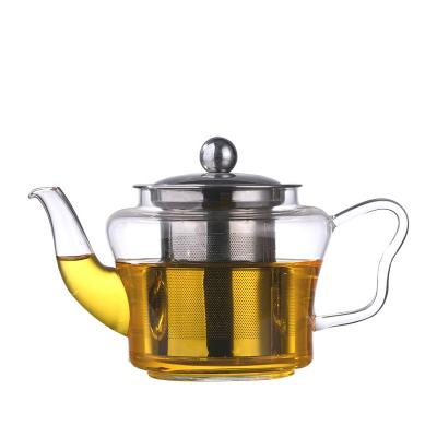 China Eco-Friendly Custom Luxury Large Borosilicate Glass Heat Resistant Glass Teapot for Boiling Water for sale