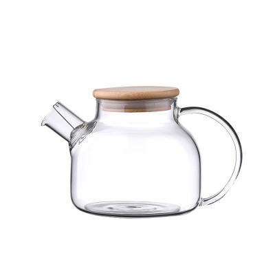 China Eco Friendly Wholesale Borosilicate Coffee Novelty Reusable Clear Glass Drinking Teapot With Teapot Lids for sale