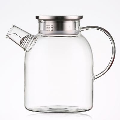 China Wholesale Temperature Display Borosilicate Drinking Coffee Novelty Clear Glass Reusable Teapot With Teapot Lids for sale