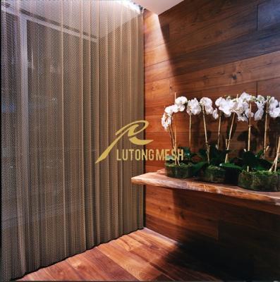 China Metal gold chain curtain, Metal coil drapery for interior decoration for sale