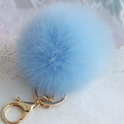 China Hot sale pom pom custom fur ball keychain for handbag bag decoration for sale