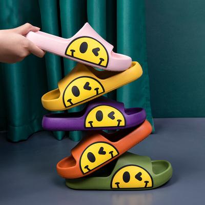 China 2022 Trend Fashion EVA Smiley Face Comfortable Soft Comfortable Warm Rubber Face Hot Selling Home Slippers For Women Lady Summer for sale