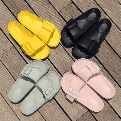 China Women's Soft Bottom Indoor Outdoor Home Slippers Fashion Trend Summer Indoor Summer For Girl EVA Open Toe Flat Slippers for sale