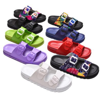 China Fashion Trend Custom Men's Outdoor Logo Pattern Print EVA PVC Rubber Sandals Unisex Black Plain Slides Slippers For Women for sale