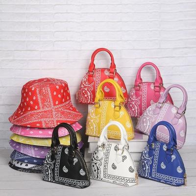 China Other Designer Custom Bucket Hats Women Handbag Set Bandana Clips Handbags Women Clips and Hat Sets for sale