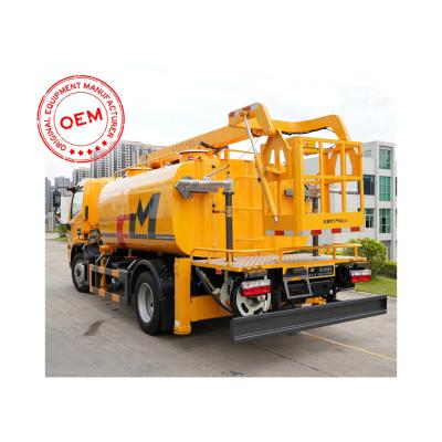 China Construction Material Stores FULONGMA 16m Telescopic Boom Aerial Platform Trucks With Water Tanker for sale