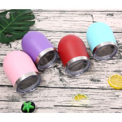 China Viable Wholesale Egg Tumbler Wine Cup Powder Coating Insulated Stainless Steel Wine Tumbler for sale