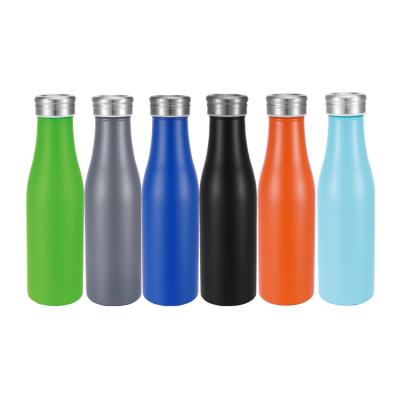 China Sustainable Cute 450ml Milk Bottle Insulated Stainless Steel Vacuum Water Bottle for sale