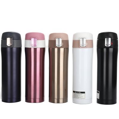 China 450Ml Double Wall Stainless Steel Sustainable Water Bottle With Lock Lid Vacuum Thermos for sale