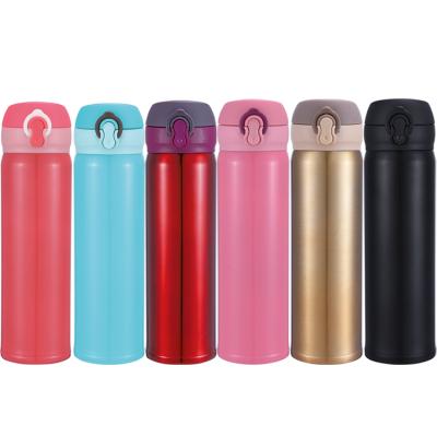 China Durable Double Wall Vacuum Cup Reusable Stainless Steel Sports Water Bottle With Bounce for sale