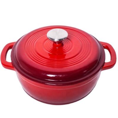 China Color Stocked Enamel 4.5 Quart Dutch Cast Iron Oven , Round Enamel Cast Iron Casserole Dish , for sale