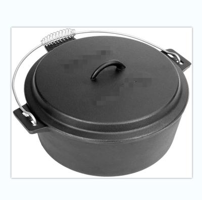 China Sustainable Cast Iron Chicken Fryer with Dutch Oven Lid for sale