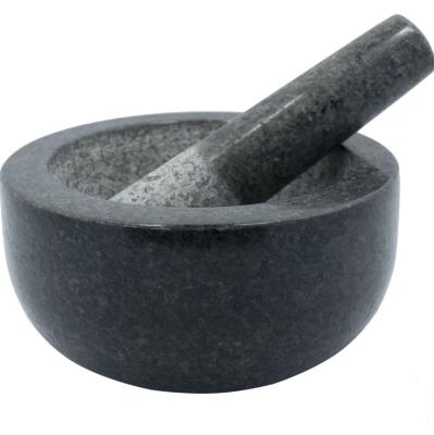 China Natural stone granite mortar and pestle stone grinder for spices, seasonings, pasta, pestos and guacamole for sale