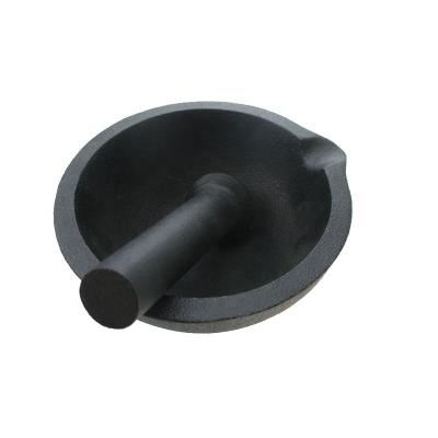 China Stocked cast iron mortar and pestle pre-seasoned, manual kitchen grinder for sale