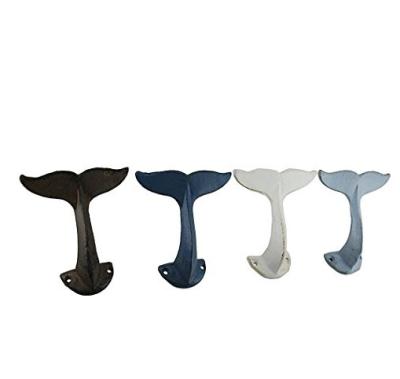 China Rustic Whale Tail Cast Iron Wall Hooks From Europe for sale