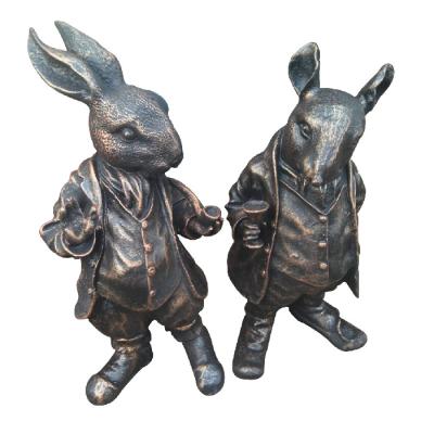 China Metal Cast Iron Sculpture Cast Statue Doctor Rabbit Doctor Rat for sale