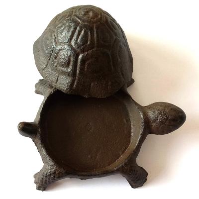 China Vintga Home& Garden Cast Iron Key Hider/Keyholder/Turtle Yard Decorative Figurine, Antique Rust for sale