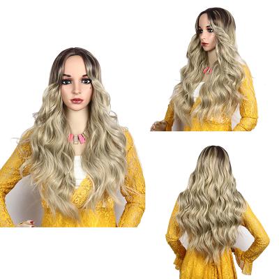 China Custom Dyed Natural Synthetic Medium Wigs Flame Retardant And High Temperature Sweat Blonde Hair Piece Extensions Women Cheap Synthetic Adjustable Resistant Wholesale Crochet Hair for sale