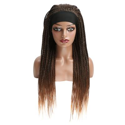 China Wholesale 26Inch High Temperature Fiber Box Hair Extensions Braiding Bundles Braided For Women Color Synthetic Headband Wig Braid Hair Wigs for sale