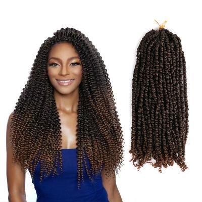 China Pre-Twisted 18 Inch Flame Retardant And Sweat Resistant Low Temperature Synthetic Ombre Twist Hair Crochet Braid Hair Synthetic Twist Passion Loop Bohemian Hair Braiding Extensions for sale