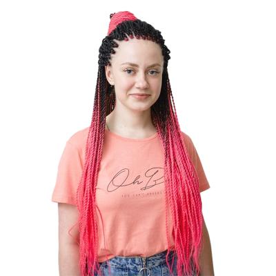 China Free Sample Flame Retardant And Sweat Resistant High Temperature Synthetic Wholesale 24 Inch Black Braids Twists Plug Jumbo Synthetic Senegalese Crochet Braiding Hair Senegalese Twist 0.8cm for sale