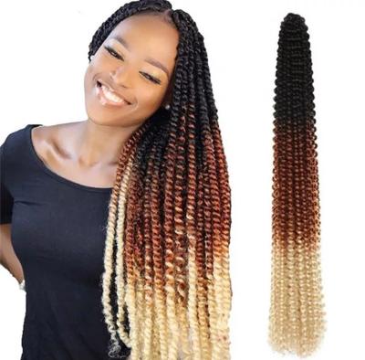 China Low Temperature Flame Retardant And Sweat Resistant Synthetic 24inch 20inch 18inch Passion Twist Hair Wholesale Ombre Pre Passion Water Wave Bohemian Twist Crochet Braiding Hair for sale