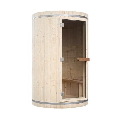 China Alpha Sauna Factory Round Steam Sauna Rooms Traditional Pine Wooden Sauna for sale