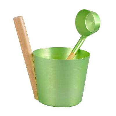 China Alphasauna DIY modern style aluminum sauna bucket and ladle for garden sauna for sale