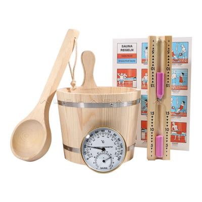 China Modern Hot Sale Alphasauna Amazon Wood Set Bucket Pocket Thermometer Wooden Hygrometer For Sale for sale