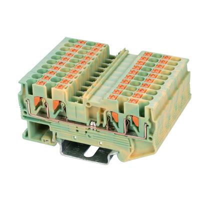 China ST2-2.5/2X2JD Quattro 11 Terminal Block Phoenix PT Din Rail Ground Terminal Block - A.W.G. 20 for sale