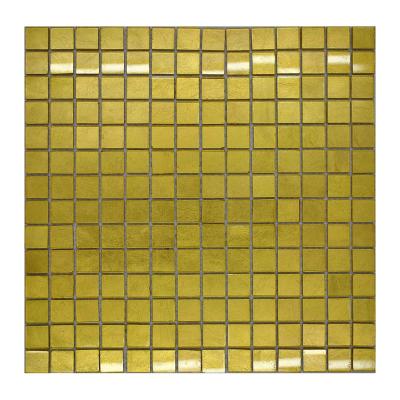 China Premium Glass Wall Slab Mosaic Tile Luxury Gold Color Parquet Bathroom Tiles Design for sale