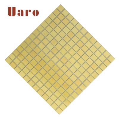 China 20x20mm Parquet Flat Top Style Faux Gold Mosaic High Rank Wallpaper for sale