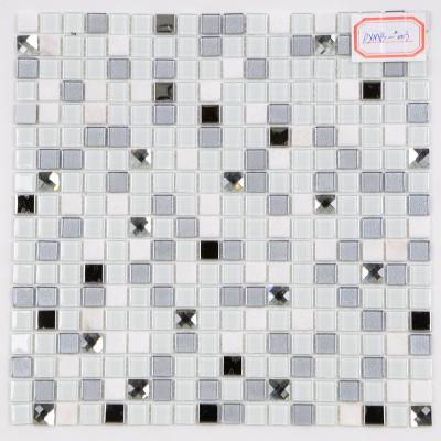 China Parquet bathroom and kitchen decoration mosaic glass glossy wall decorative mosaic tile for sale