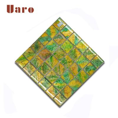 China Crystal Glass Foil Mosaic In Tunisia ST013 Series Aluminum Mosaic Slab Of Parquet Flooring for sale