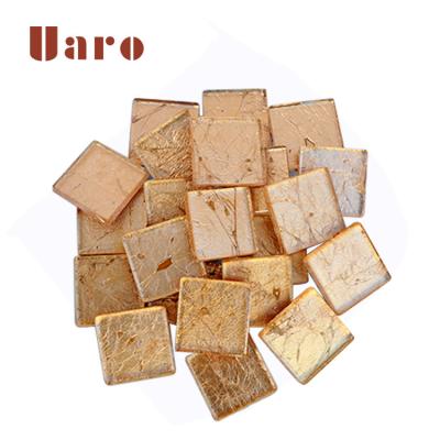 China Parquet DIY Glass Craft Hobby Mosaic Kit , Golden Lose Glasmosaik 15x15mm for sale