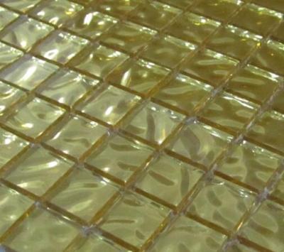 China Decorative Wave Color Gold Parquet Fasion Glass Mosaic for sale