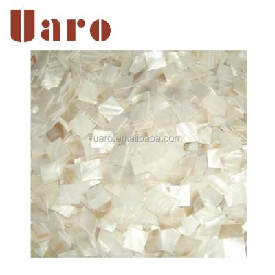 China White Pearlescent Parquet Factory Outlet Shell Mosaic Glass Mosaic Slabs Chips for sale