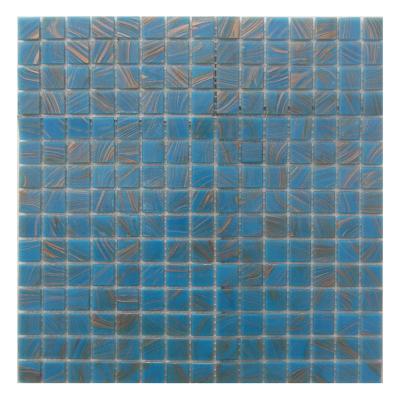 China Iridescent Blue Square Floor Mosaic Luxury Bathroom Tiles Mirror Pool Glass Mosaic for sale