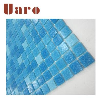 China Cheap Classic Blue Glass Flooring Pool Mosaic Slabs for sale