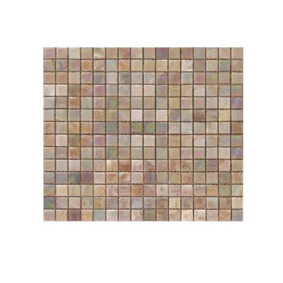 China Parquet scisis 15x15mm italian dahlia iridium glass mosaic tile for kitchen decoration for sale