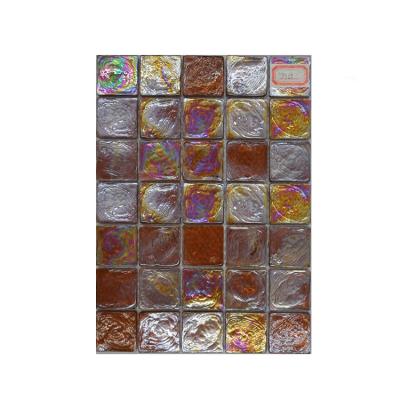 China Y127 48x48mm Parquet Glass Block Pebble Mosaic Strips Slab for sale