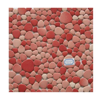 China Colorful Irregular Ceramic Mosaic Flooring Freestyle Pebble for sale